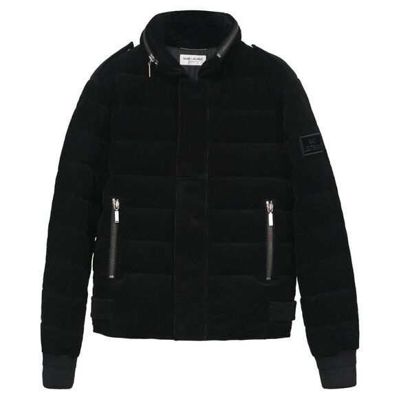 Saint Laurent 2017 Bad Lieutenant Corduroy Puffer Coat in Black Cotton - Picture 1 of 5